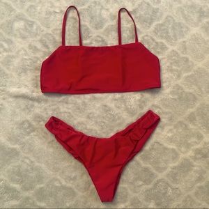 Bikini Swimsuit Two Piece Red
